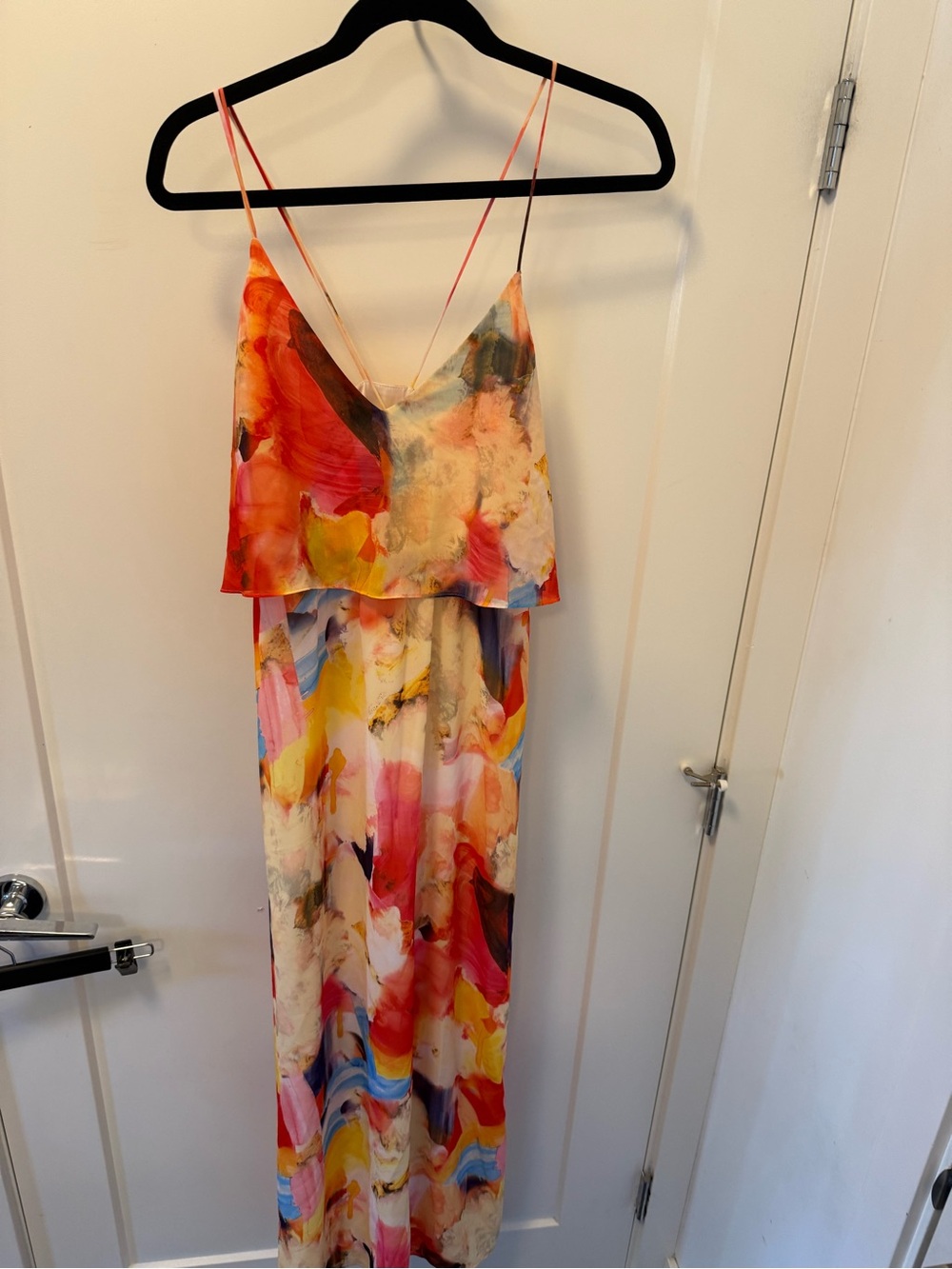 H&M Multicolor Watercolor Print Maxi Dress size 10
